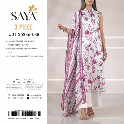 SAYA Lawn 3 Pcs COLLECTION