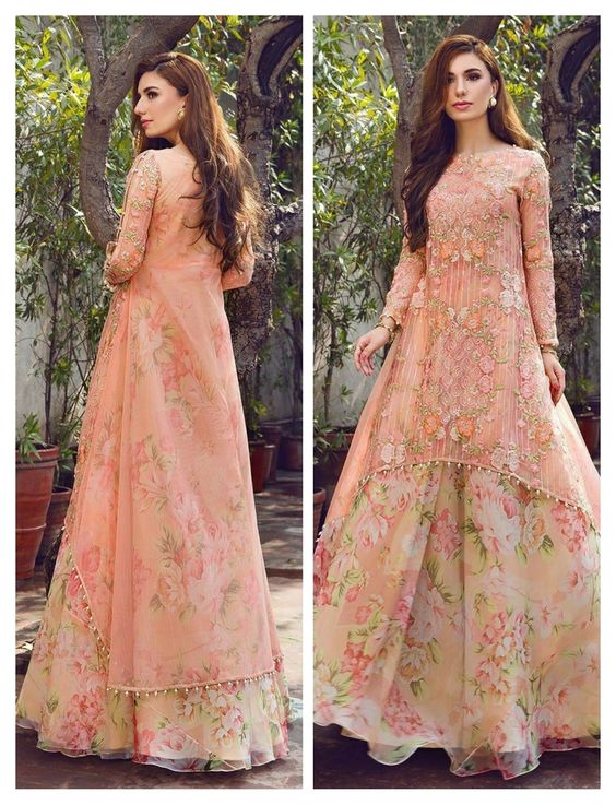 Peach Floral Indian Lehnga