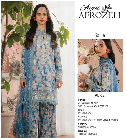 Afrozeh Lawn Chickenkari Collection
