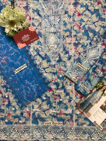 Afrozeh Lawn Chickenkari Collection