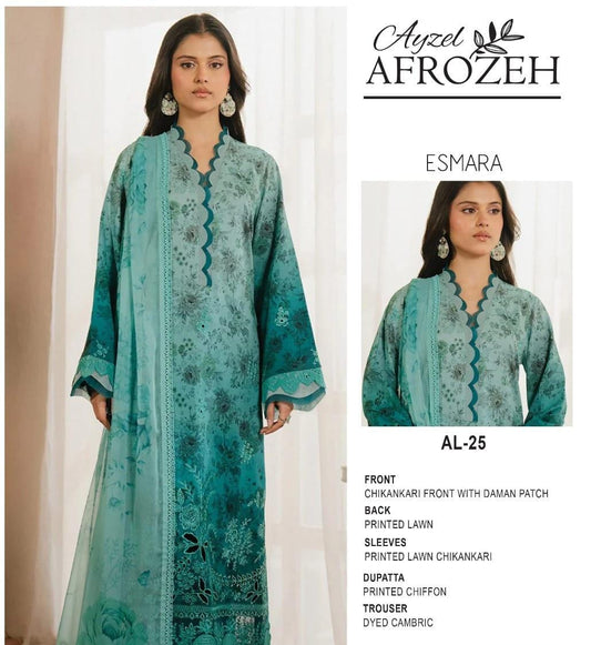 Afrozeh Lawn Chickenkari Collection