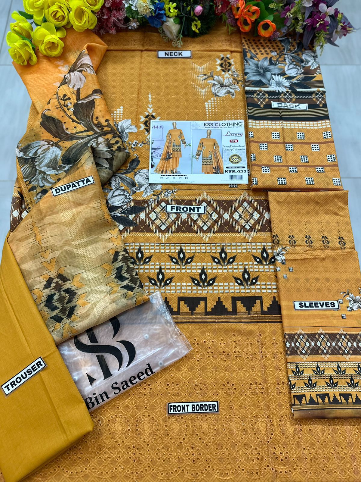 BIN SAEED LAWN BROSHIA DIGITAL PRINTED ORGANZA