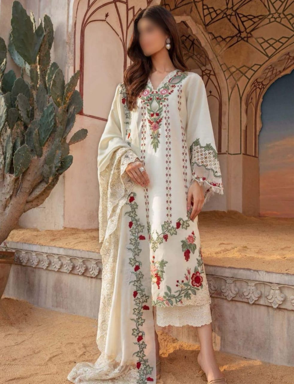 CRIMSON LAWN CHIFFON