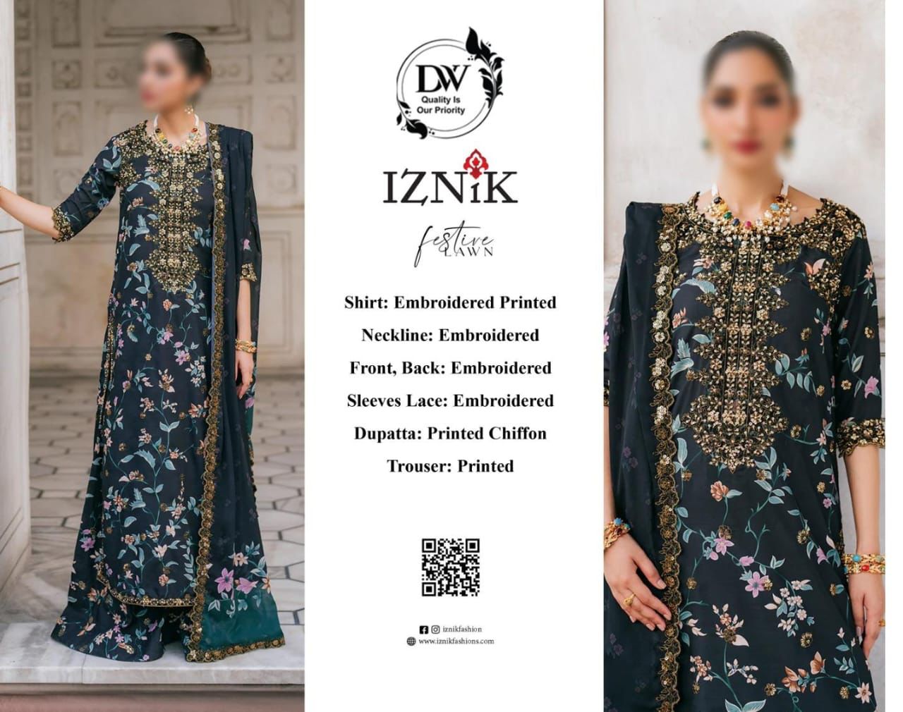 IZNIK DIGITAL PRINTED LAWN