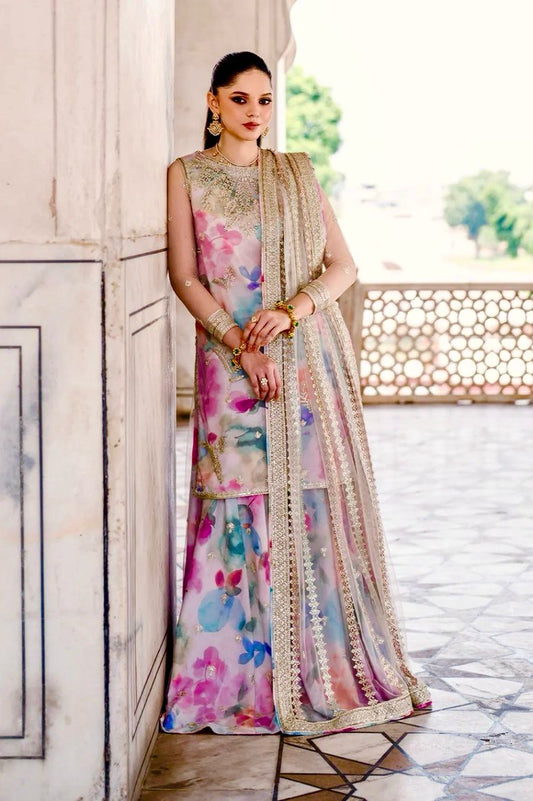 JAZMIN EMBROIDERED DIGITAL LAWN WITH HEAVY EMBROIDERED NET DUPATTA