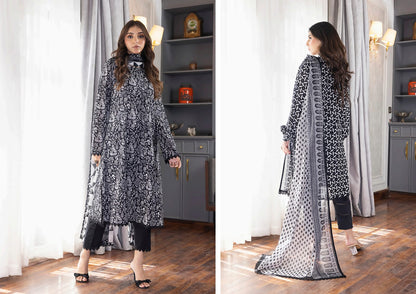 REGALIA BLACK WHITE Digital Premium Printed Lawn Collection