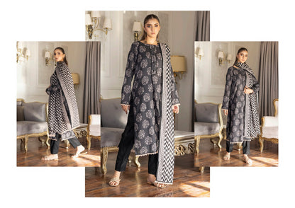 REGALIA BLACK WHITE Digital Premium Printed Lawn Collection