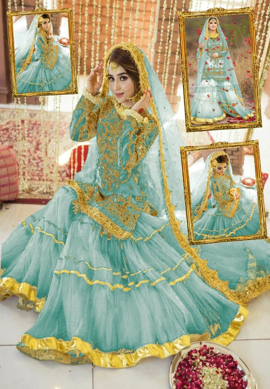 Mahnoor Bridal Collection Net Gharara