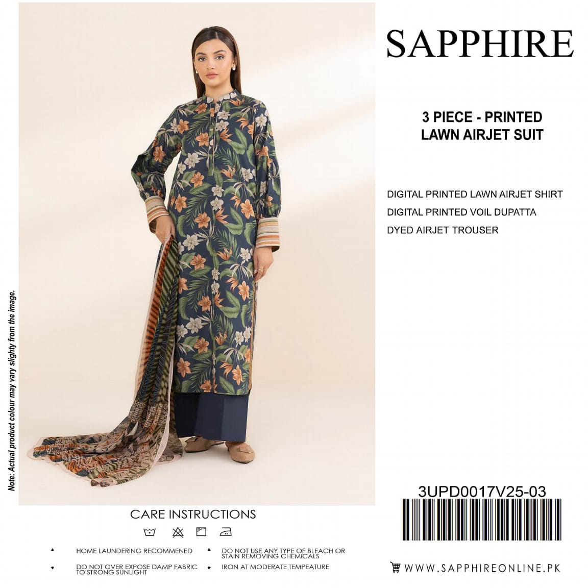 SAPPHIRE LAWN 3PC