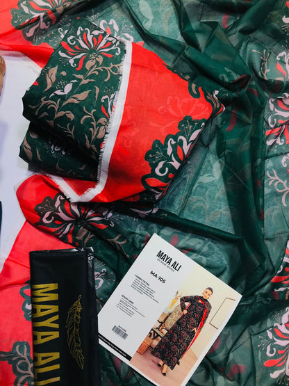 MAYA ALI Digital Printed Lawn 3 Piece