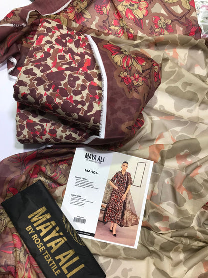 MAYA ALI Digital Printed Lawn 3 Piece