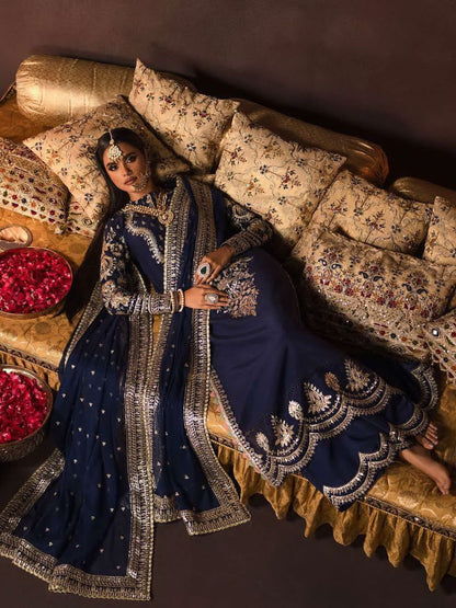 MAYA BY AFROZEH Velvet Embroidery Suit Net Embroidary Dupatta