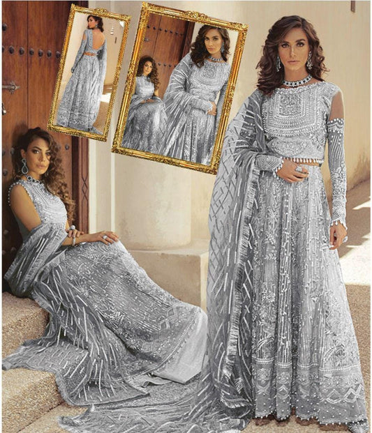 Mushq Trousseau De Luxe Ocean Wave party wear dress
