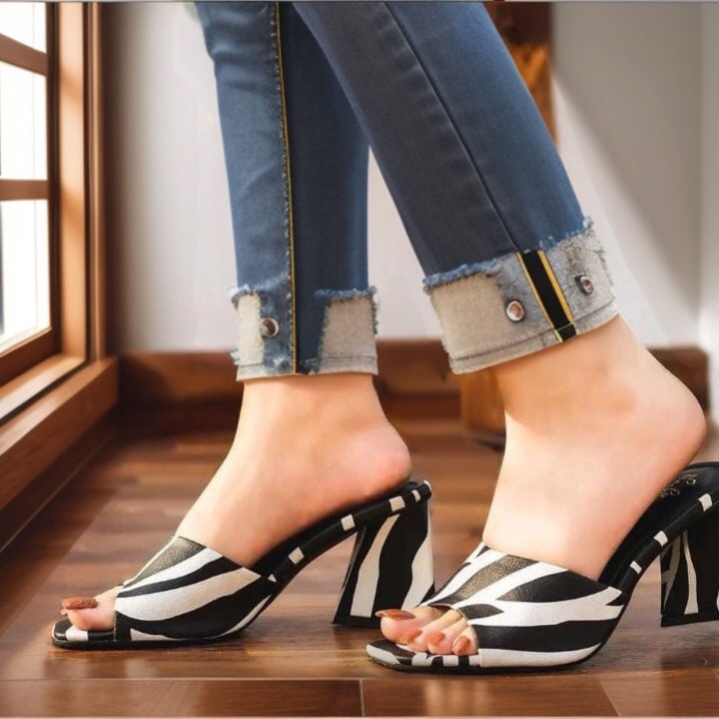 Zara Zebra Triangle Heel