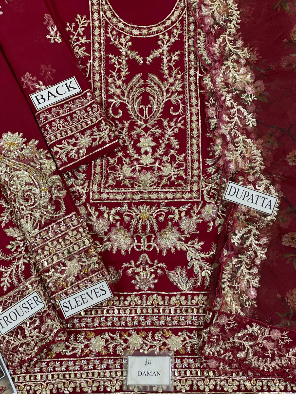 Crimson Formal Organza Suit