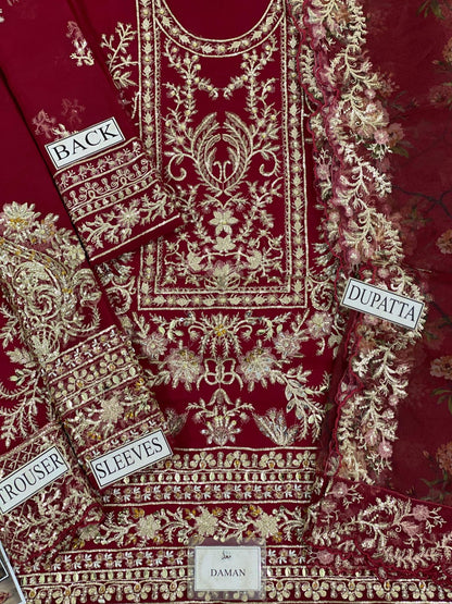 Crimson Formal Organza Suit