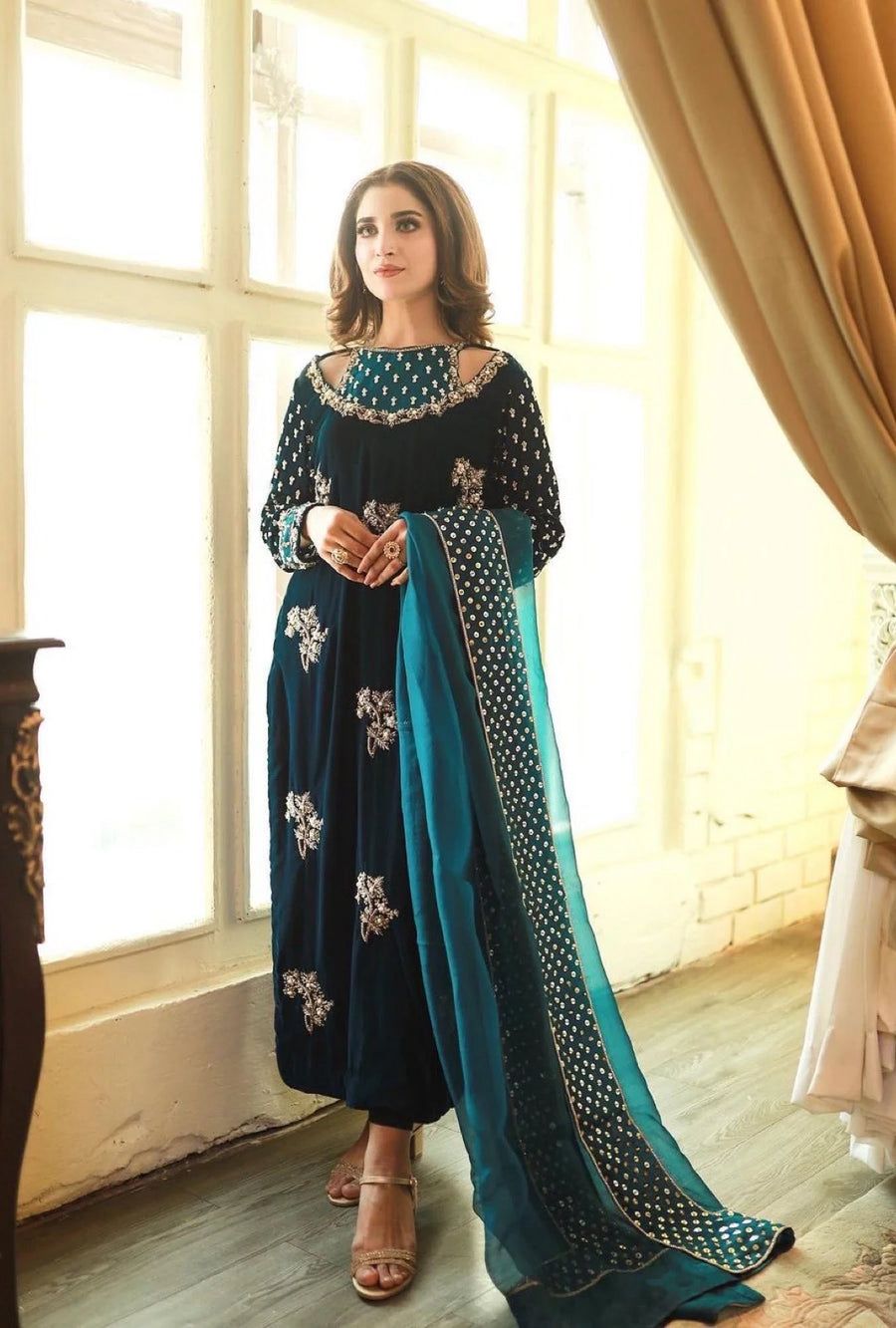 AFROZEH Velvet Embroidered Winter Collection
