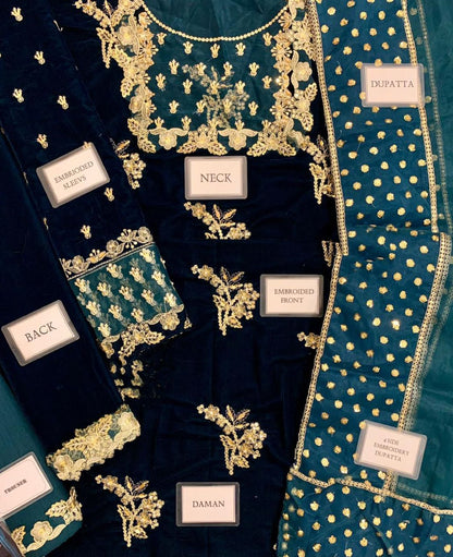 AFROZEH Velvet Embroidered Winter Collection