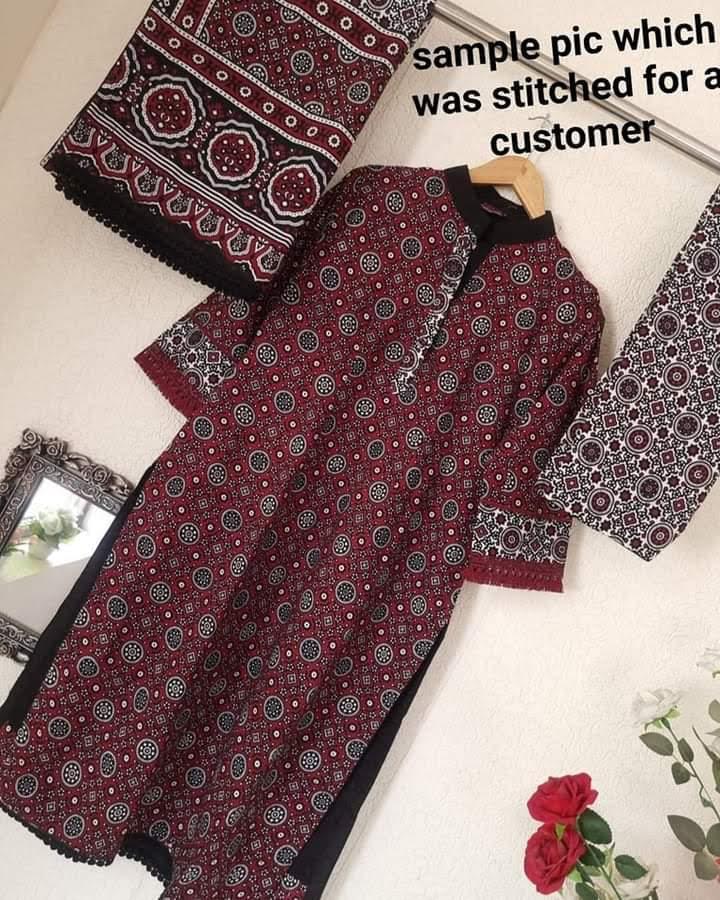 Traditional Ajrak Style Printed Cotton Fabric Collection