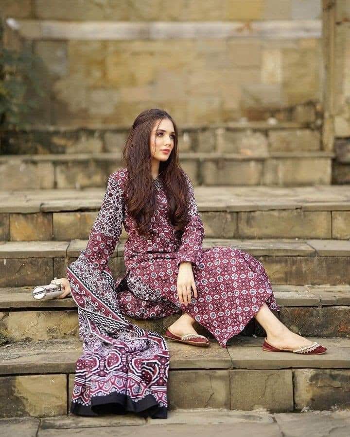 Traditional Ajrak Style Printed Cotton Fabric Collection