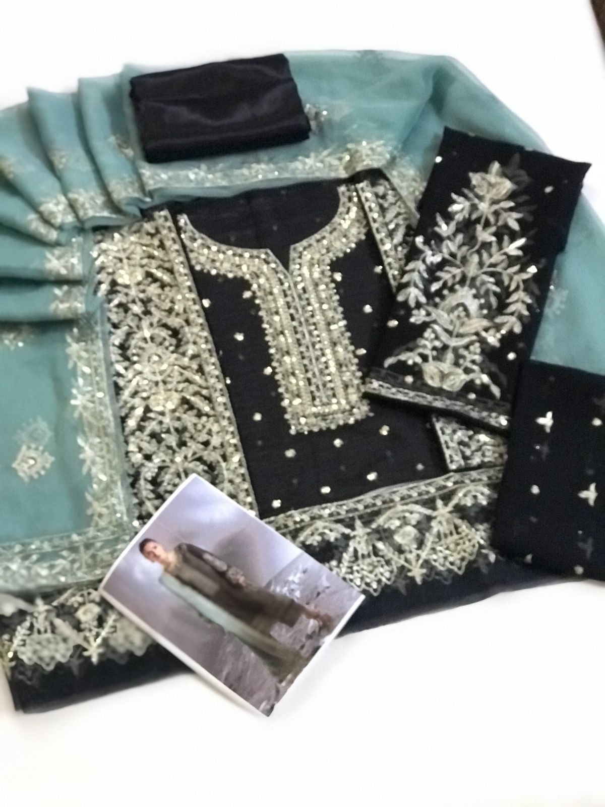 Asim Jofa EMBROIDERED CHIFFON