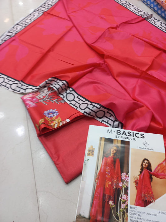 MARIA-B RAPLICA PRINTED SUIT WITH LAWN DUPATTA