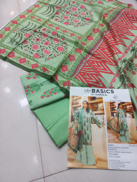 MARIA-B RAPLICA PRINTED SUIT WITH LAWN DUPATTA
