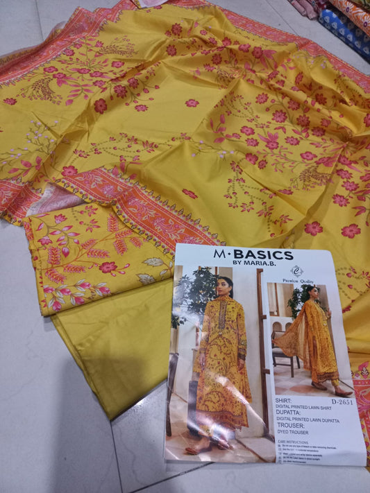 MARIA-B RAPLICA PRINTED SUIT WITH LAWN DUPATTA