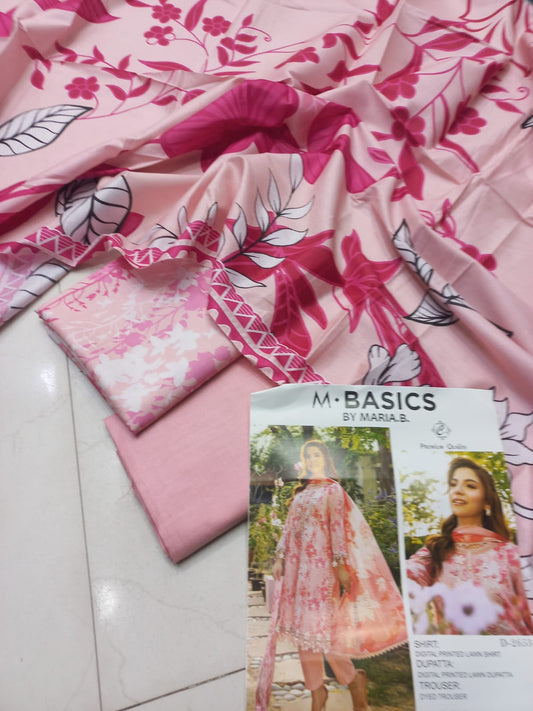 MARIA-B RAPLICA PRINTED SUIT WITH LAWN DUPATTA