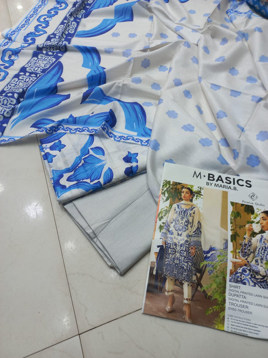 MARIA-B RAPLICA PRINTED SUIT WITH LAWN DUPATTA