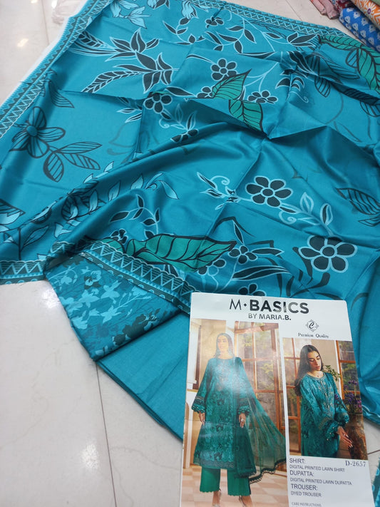 MARIA-B RAPLICA PRINTED SUIT WITH LAWN DUPATTA