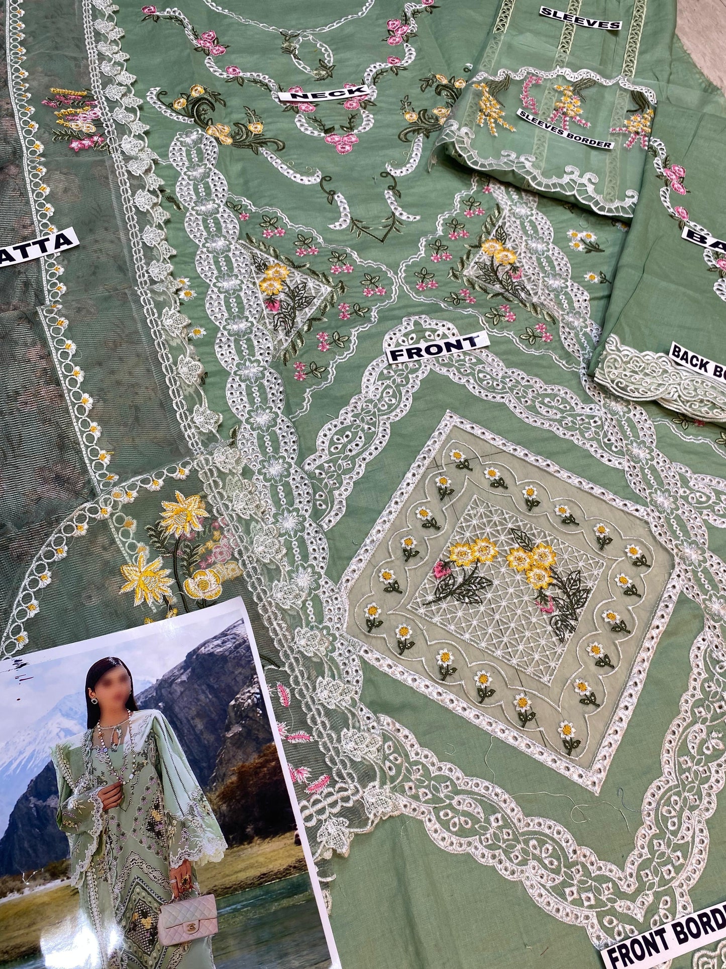 CRIMSON CHIKANKARI LAWN COTTON NET