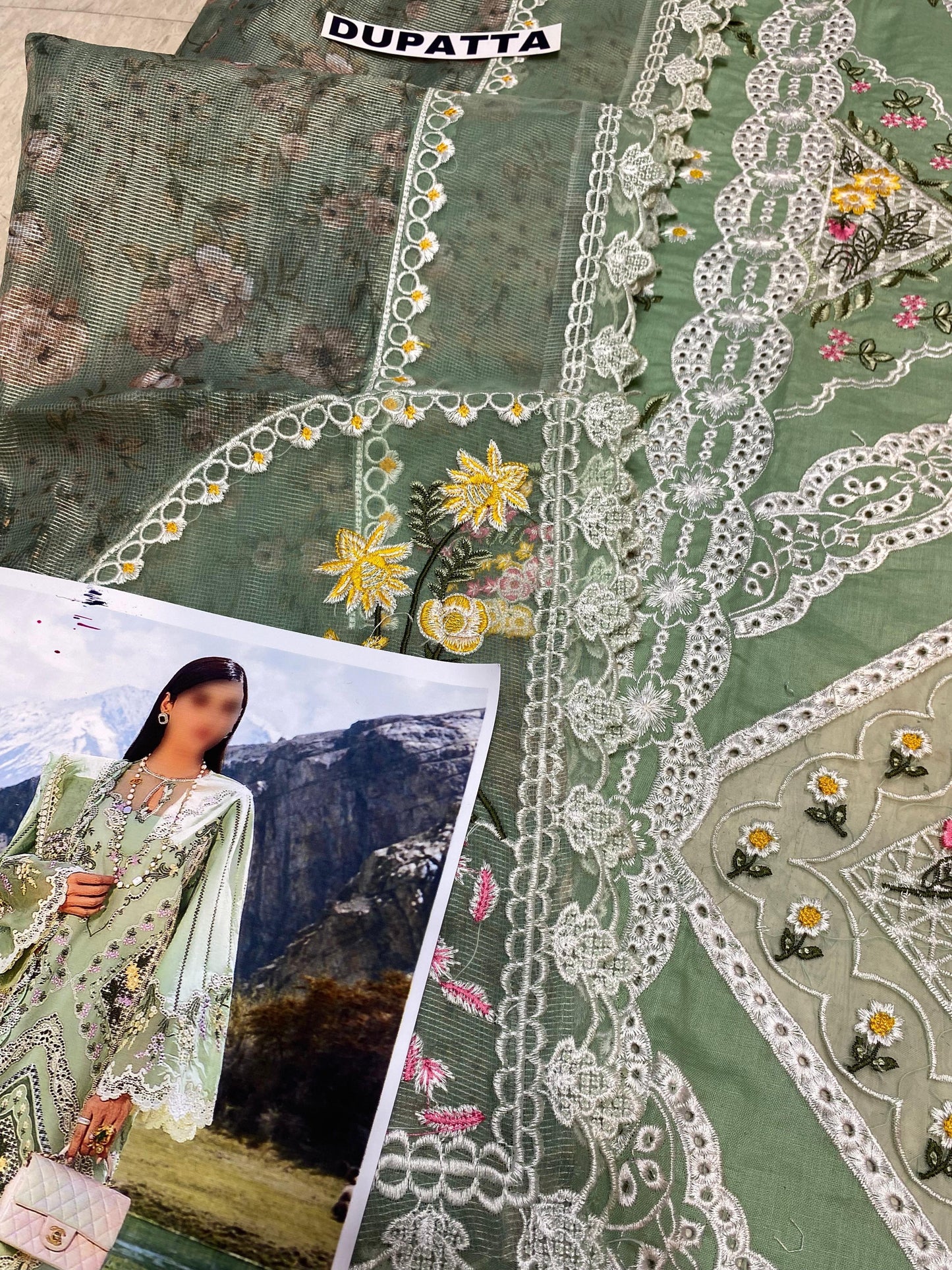 CRIMSON CHIKANKARI LAWN COTTON NET