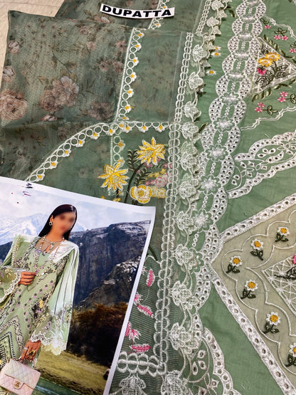 CRIMSON CHIKANKARI LAWN COTTON NET