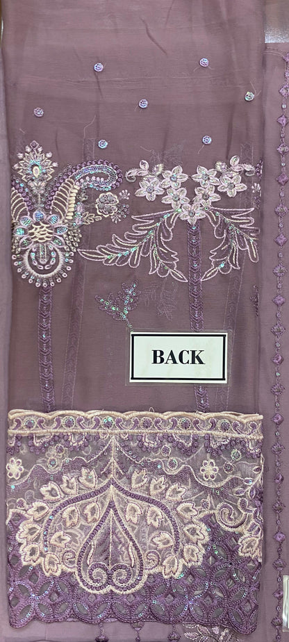 Azure Chiffon Embroidered