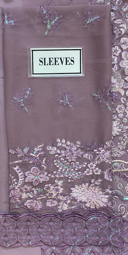 Azure Chiffon Embroidered