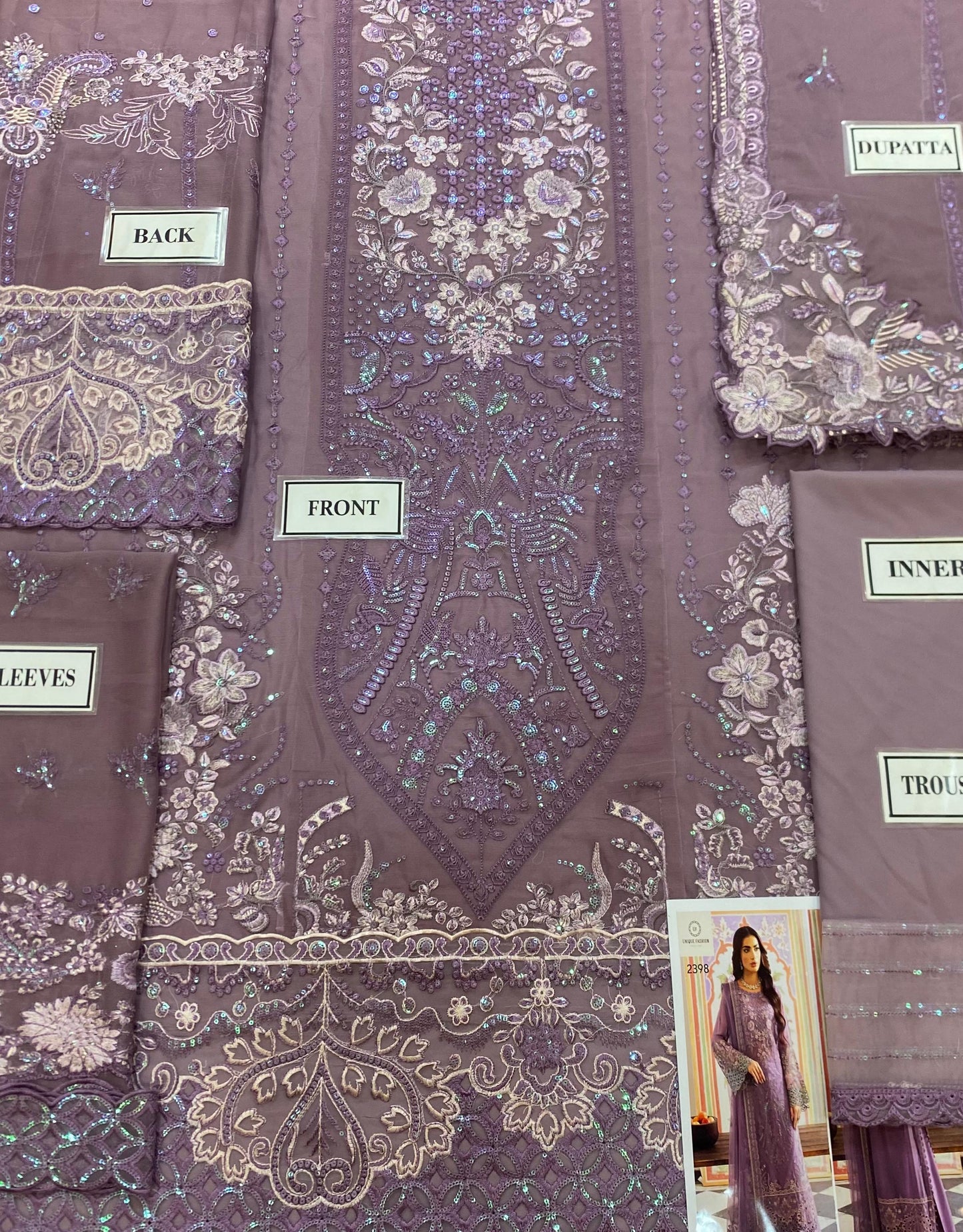 Azure Chiffon Embroidered