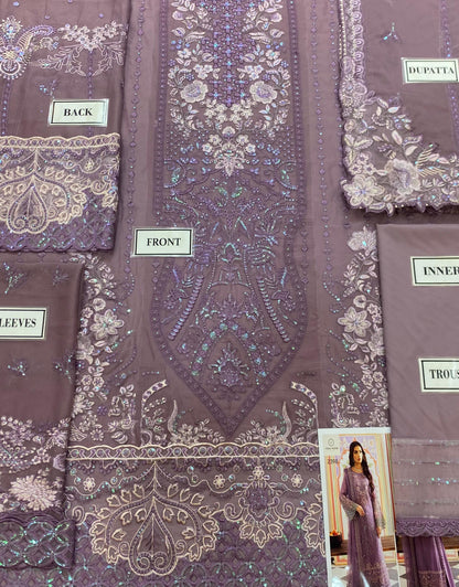 Azure Chiffon Embroidered