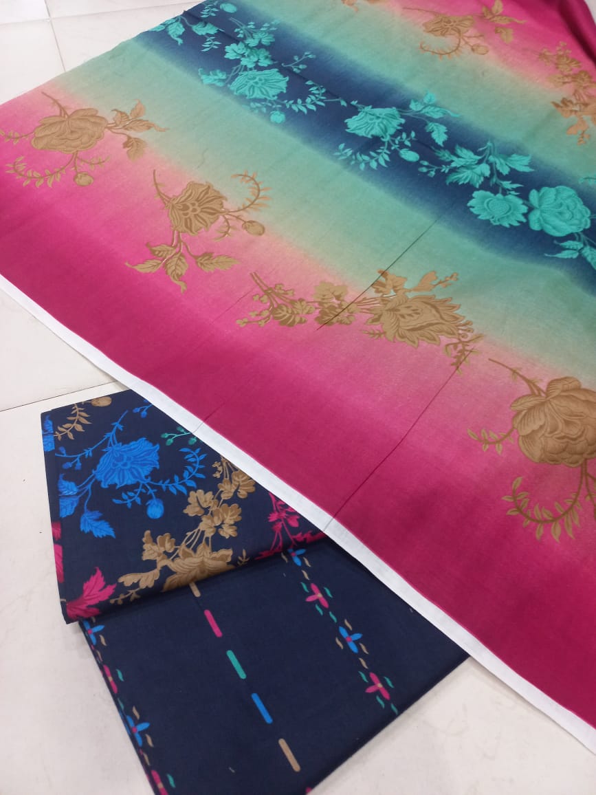 Mix Brand 3 Pcs Printed Cotton