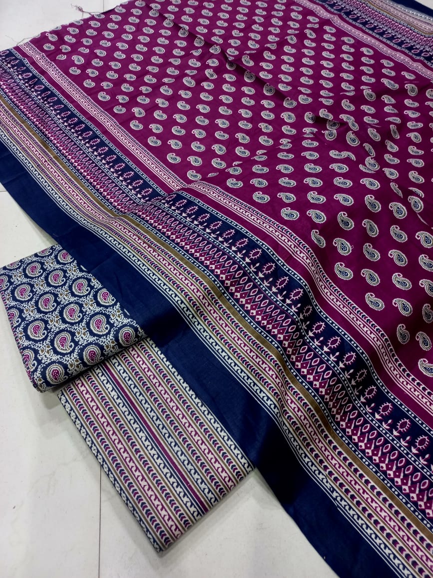 Mix Brand 3 Pcs Printed Cotton