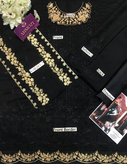 Azure Chiffon Embroidered