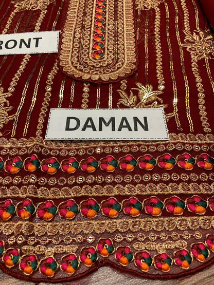 Asim Jofa Embroidered Chiffon Suit