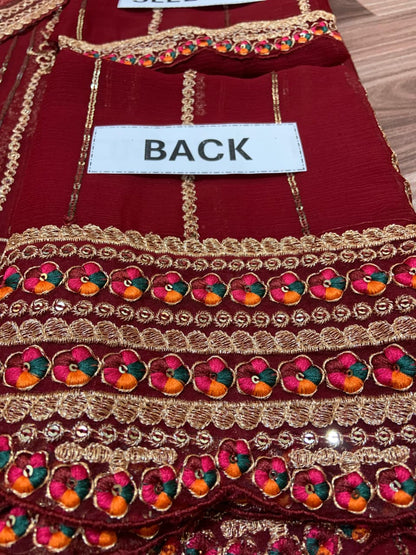 Asim Jofa Embroidered Chiffon Suit