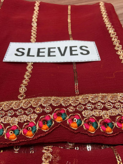 Asim Jofa Embroidered Chiffon Suit