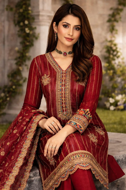 Asim Jofa Embroidered Chiffon Suit