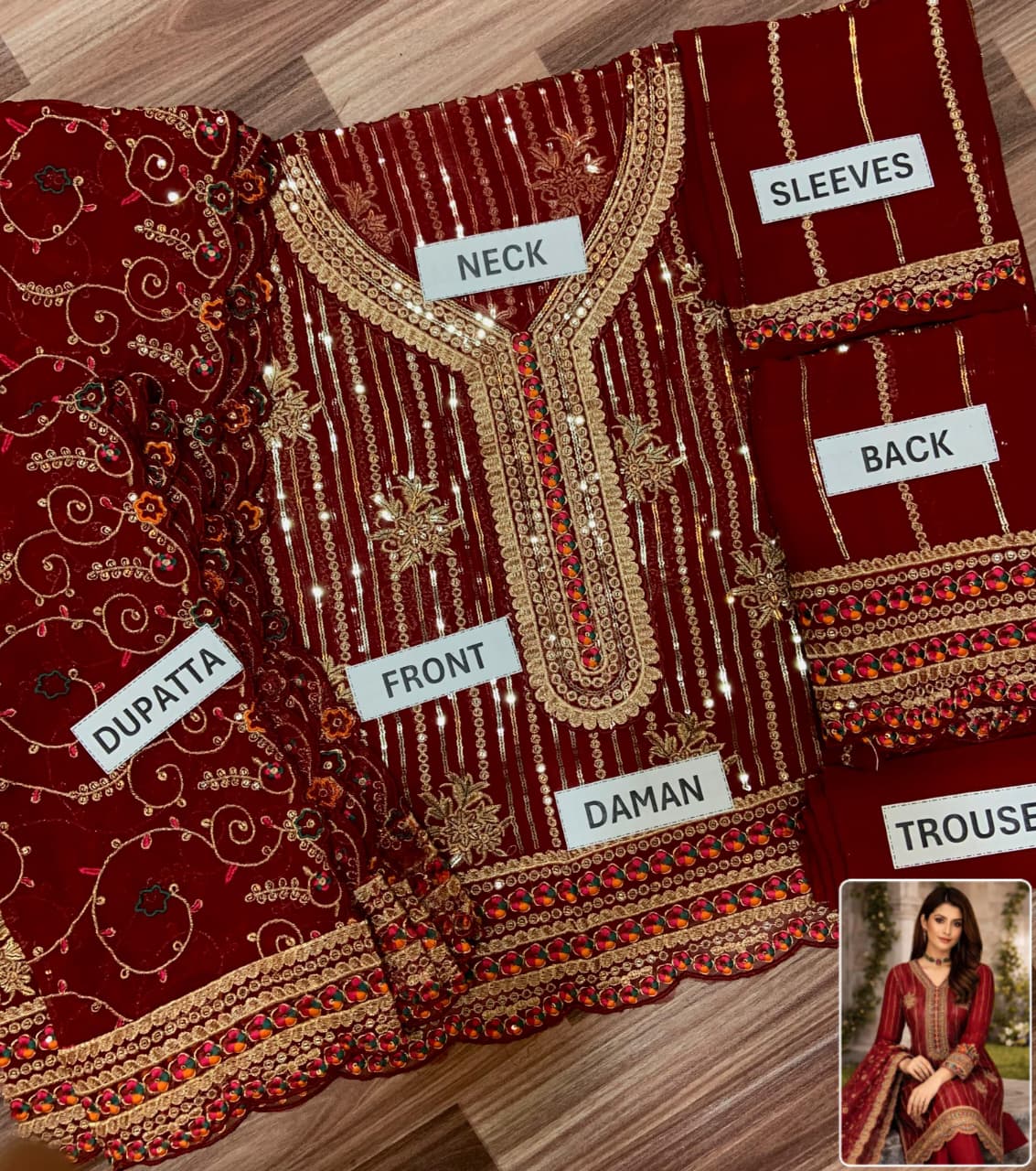 Asim Jofa Embroidered Chiffon Suit