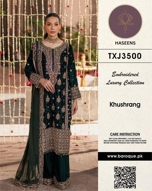 HASEENS Velvet Embroidered Winter Collection