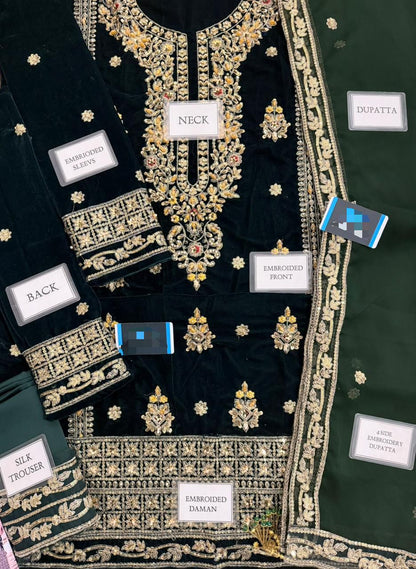 HASEENS Velvet Embroidered Winter Collection