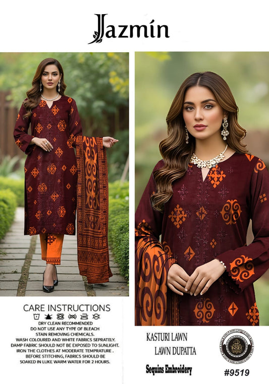 Kasturi Lawn With Lawn Dupatta