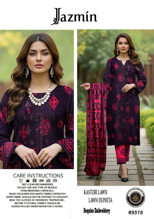 Kasturi Lawn With Lawn Dupatta